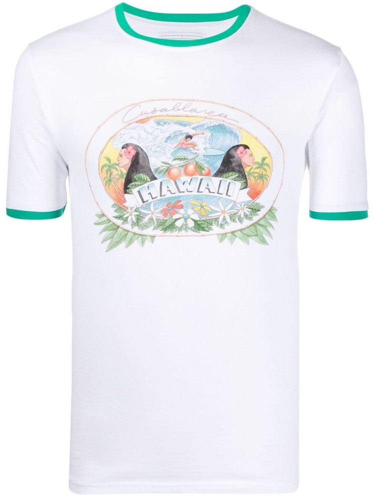 Casablanca White Logo T-Shirt - Wheretoget
