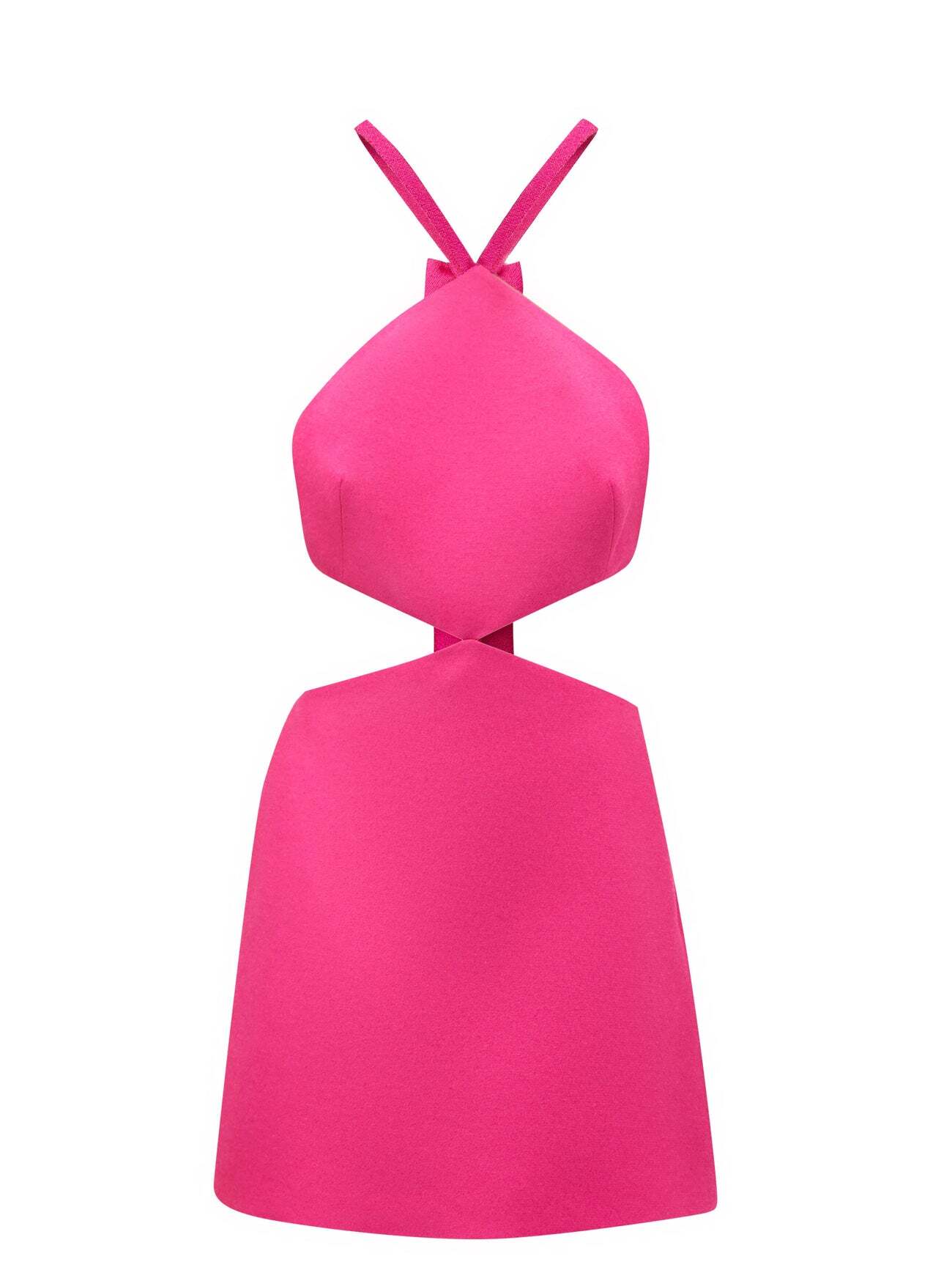 Valentino - Open-back Halterneck Crepe Mini Dress - Womens - Pink