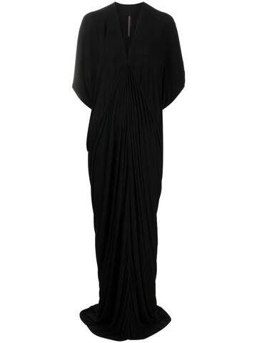 rick owens lilies v-neck jersey gown - black
