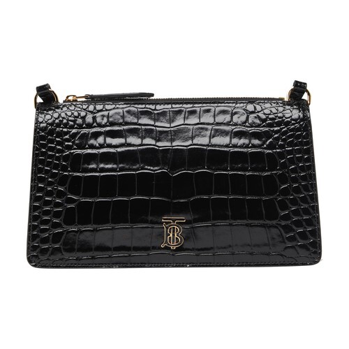Burberry TB Pouch leather bag in black