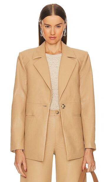 song of style shilo blazer in beige in brown