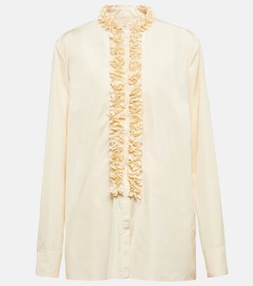jil sander ruffle-trimmed blouse in beige