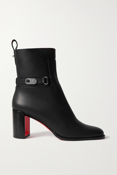 Christian Louboutin - Lock Booty 70 Leather Ankle Boots - Black