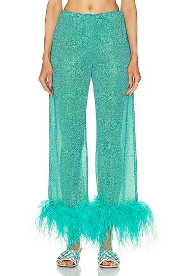 oseree lumière plumage long pant in teal