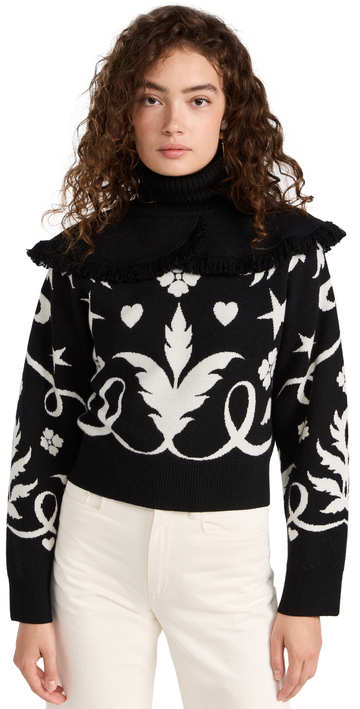 Hayley Menzies Belle Starr Merino Jacquard Sweater in black