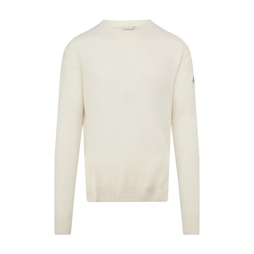 Moncler Crew neck sweater in white