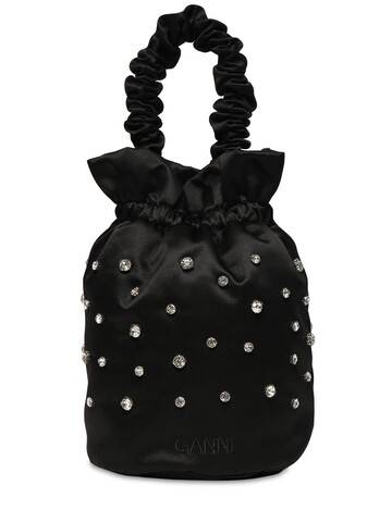 GANNI Occasion Embellished Recycled Tech Bag in black