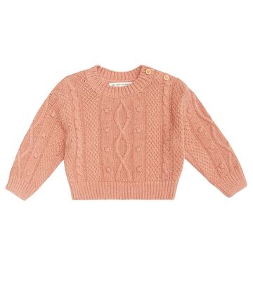 The New Society Baby cable-knit sweater in pink