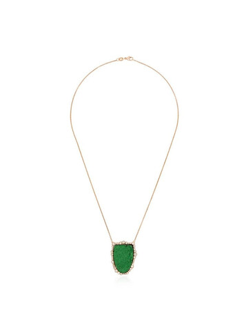 Kimberly McDonald 18kt rose gold diamond pendant necklace in green