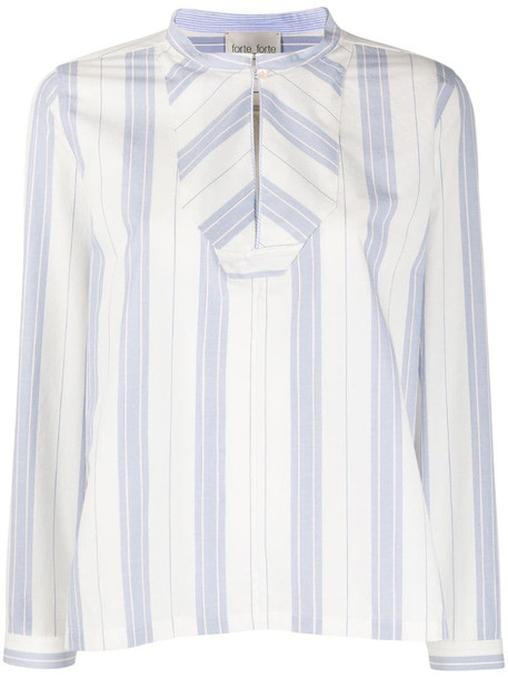 Forte Forte striped panel blouse in white