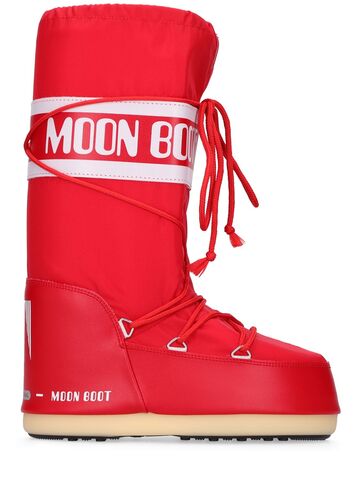 moon boot tall icon high nylon moon boots in red