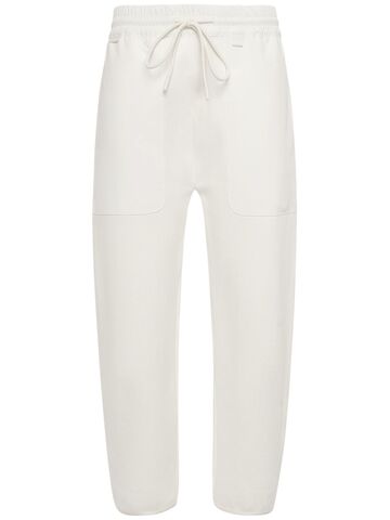 moncler cny cotton jogging pants in white