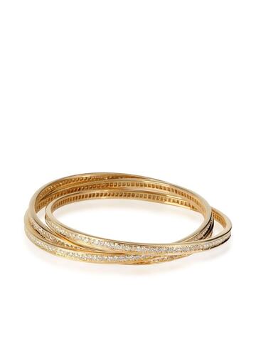 cartier pre-owned 18kt yellow gold trinity diamond bangle