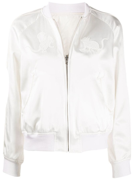 Comme Des Garçons Noir Kei Ninomiya embroidered silk bomber jacket in white