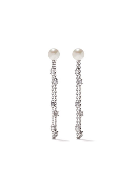 Yoko London 18kt white gold Trend diamond and pearl earrings