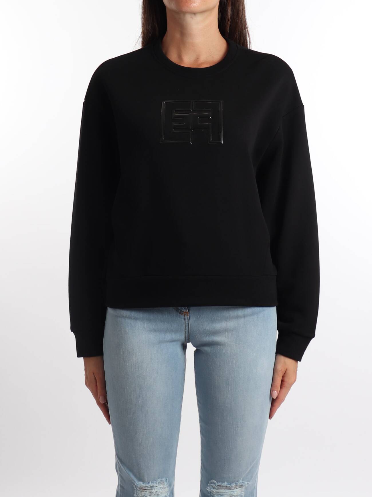 Elisabetta Franchi Cotton Sweatshirt in nero