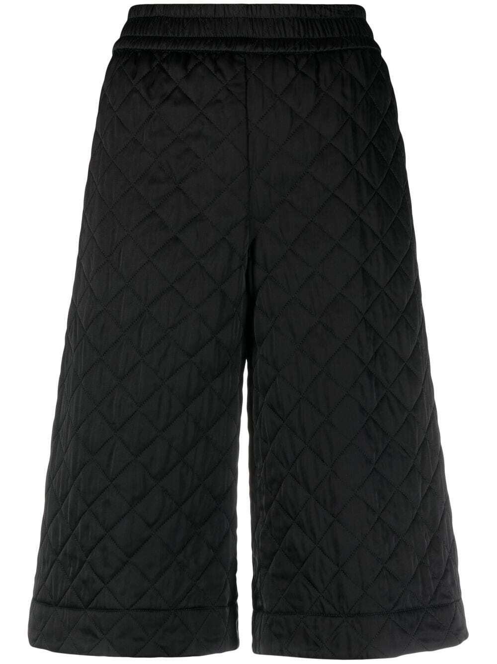 Nude quilted knee-length shorts - Black