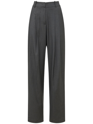the frankie shop gelso high rise pleated woven wide pants in grey