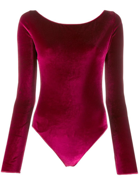 Oséree textured effect bodysuit in red