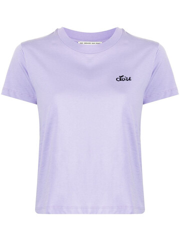 Être Cécile Être Cécile embroidered logo T-shirt - Purple