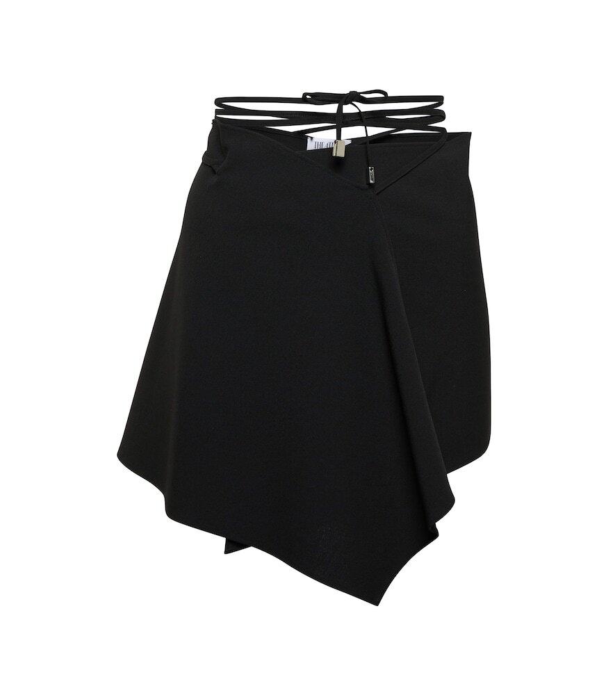 The Attico Asymmetric miniskirt in black