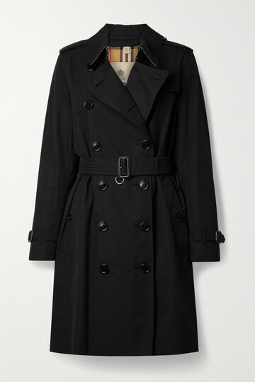 burberry - cotton-gabardine trench coat - black
