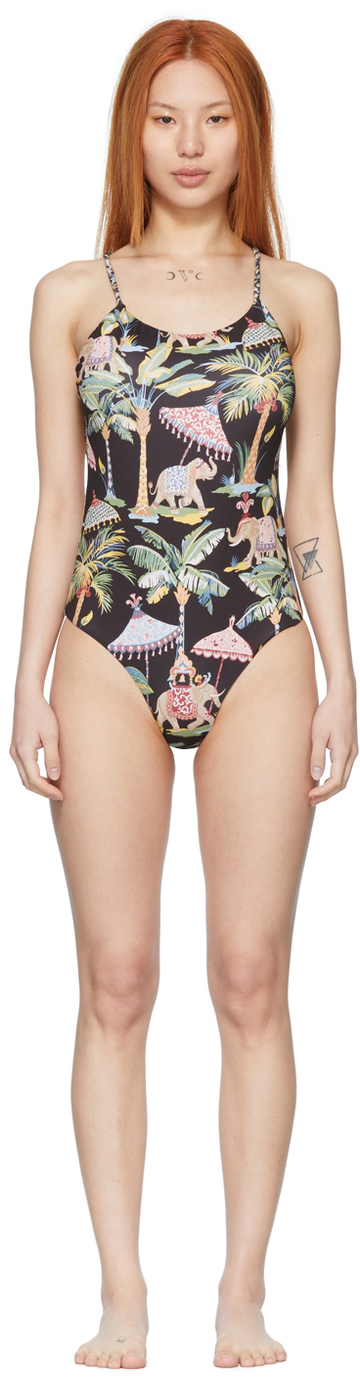 RED Valentino Black Polyester One-Piece Swimsuit in nero
