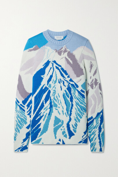 Gabriela Hearst - Ines Embroidered Intarsia Cashmere Sweater - Blue