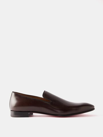 christian louboutin - dandelion leather loafers - mens - dark brown