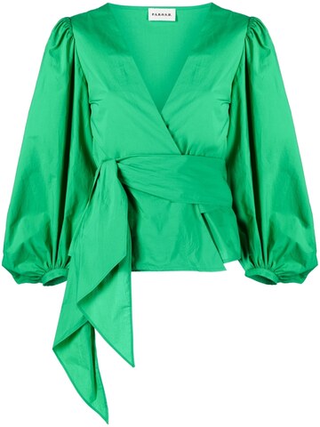 p.a.r.o.s.h. p.a.r.o.s.h. wraparound-style v-neck blouse - green