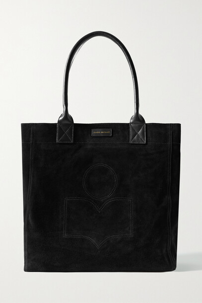 Isabel Marant - Yenky Leather-trimmed Suede Tote - Black