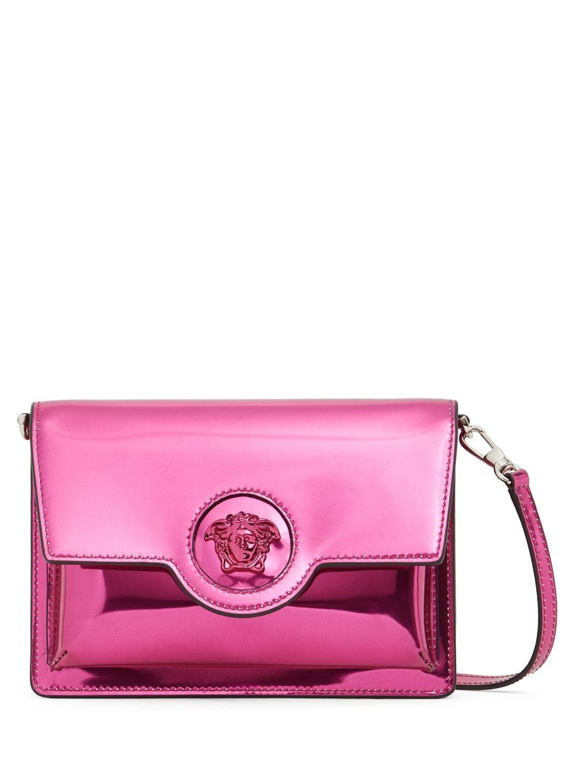 VERSACE Mini Leather Shoulder Bag in pink
