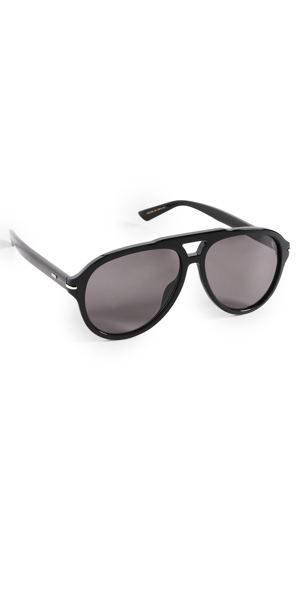 Gucci Pilot Navigator Sunglasses Black-Black-Grey One Size