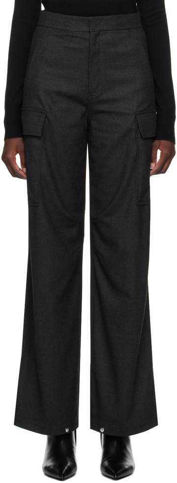 filippa k gray flap pocket trousers in anthracite