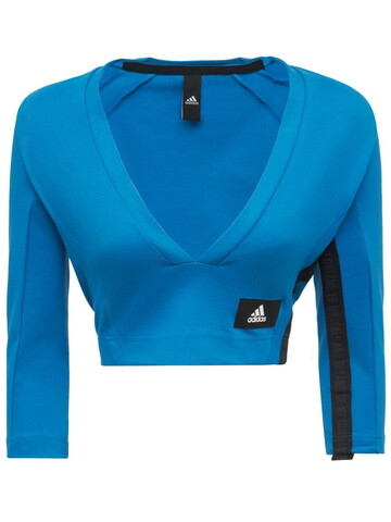 ADIDAS PERFORMANCE Winter Mission Crop Top in blue