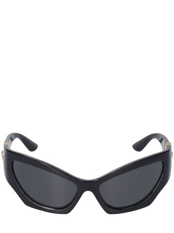 versace medusa coin cat-eye sunglasses in black / grey