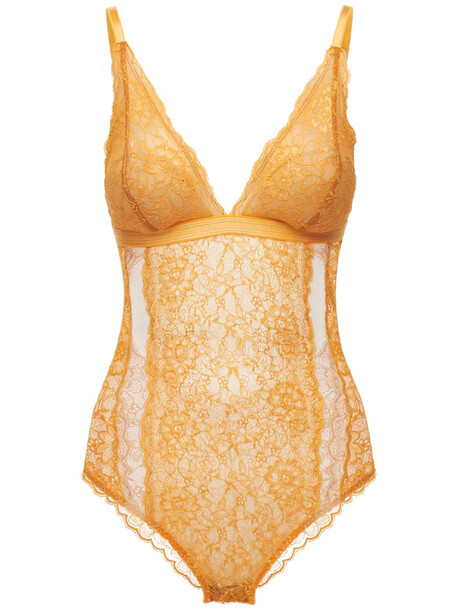 UNDERPROTECTION Amy Lace Bodysuit in orange
