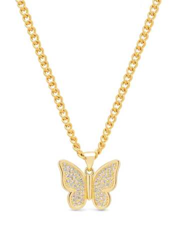 nialaya jewelry butterfly pendant necklace - gold