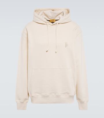 tod's garment-dyed cotton hoodie in neutrals