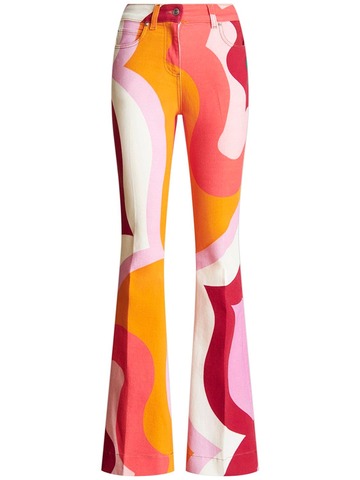 ETRO Printed High Waist Flared Jeans