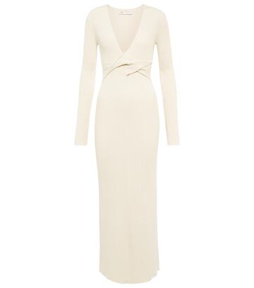 SIR Enes ribbed-knit cotton maxi dress in beige