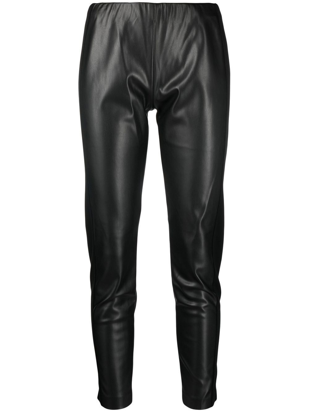 ERMANNO FIRENZE faux-leather cropped trousers - Black
