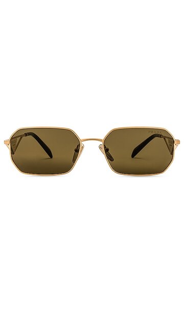 prada rectangular sunglasses in metallic gold