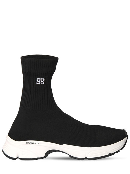 BALENCIAGA 30mm Speed 3.0 Knit Sneakers in black / white