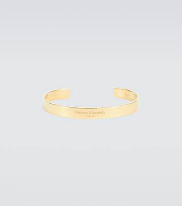 maison margiela logo cuff bracelet in gold