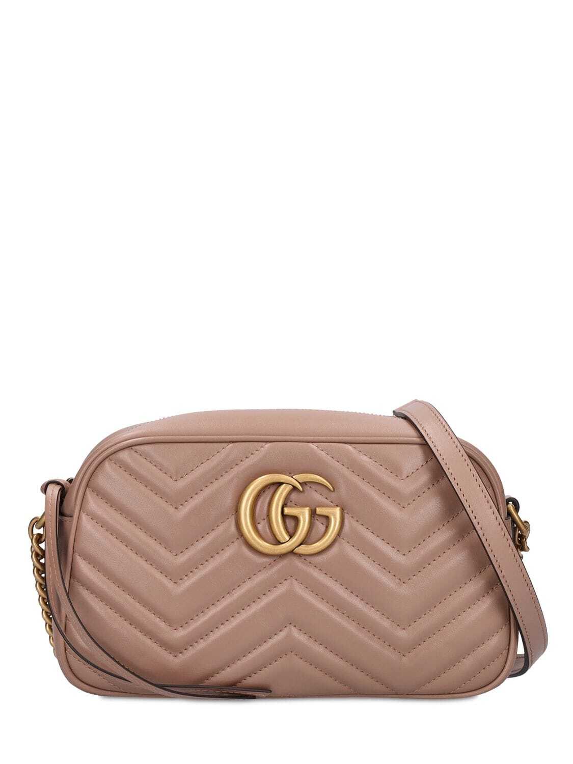 GUCCI Gg Marmont Leather Camera Bag in rose