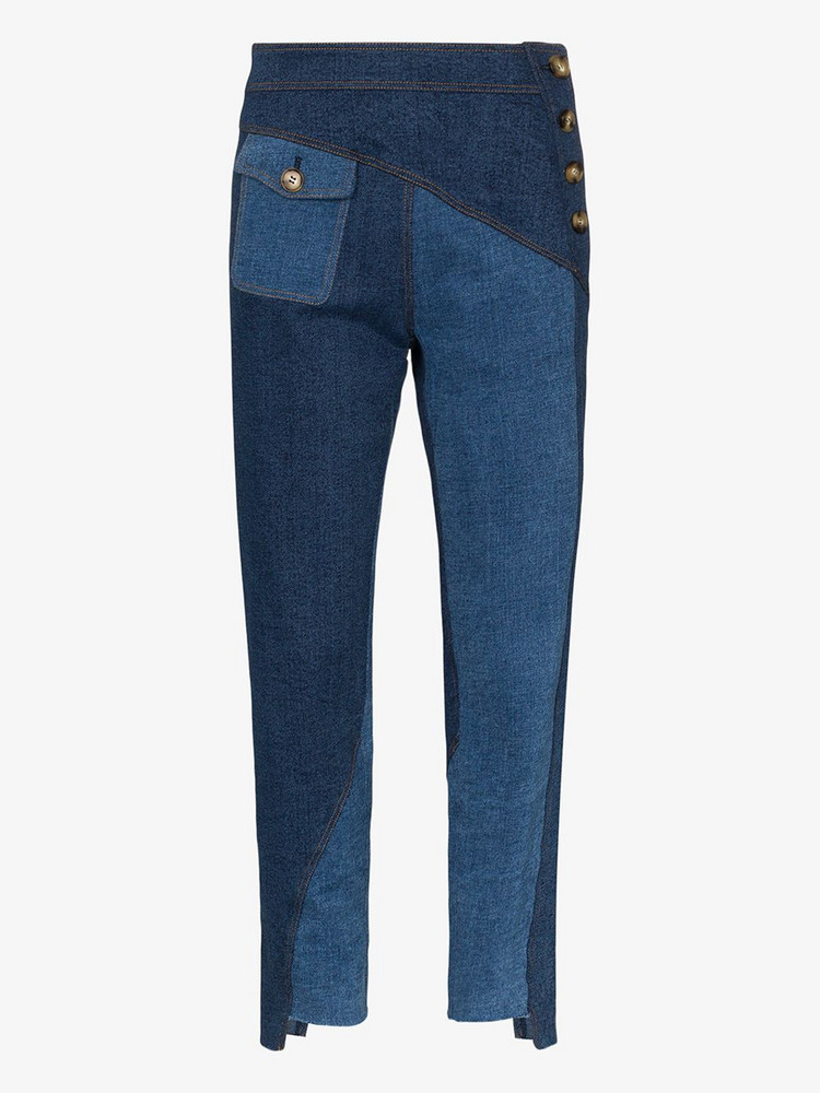 Rejina Pyo Lucie patchwork skinny jeans in blue