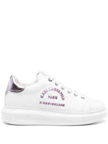 karl lagerfeld logo-plaque leather sneakers - white