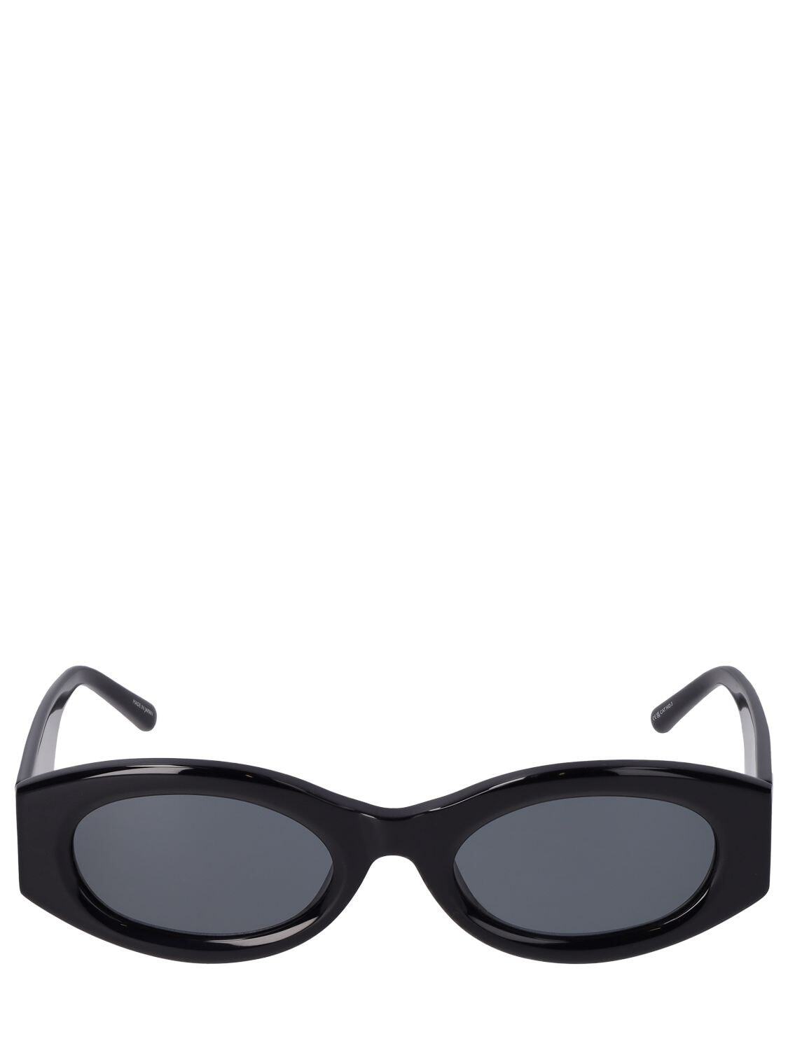 THE ATTICO Berta Oval Acetate Sunglasses in black / grey