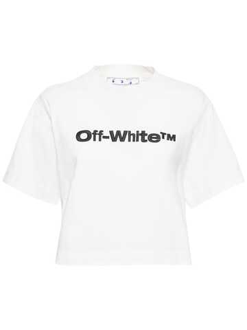 OFF-WHITE Logo Casual Cotton Jersey T-shirt in white
